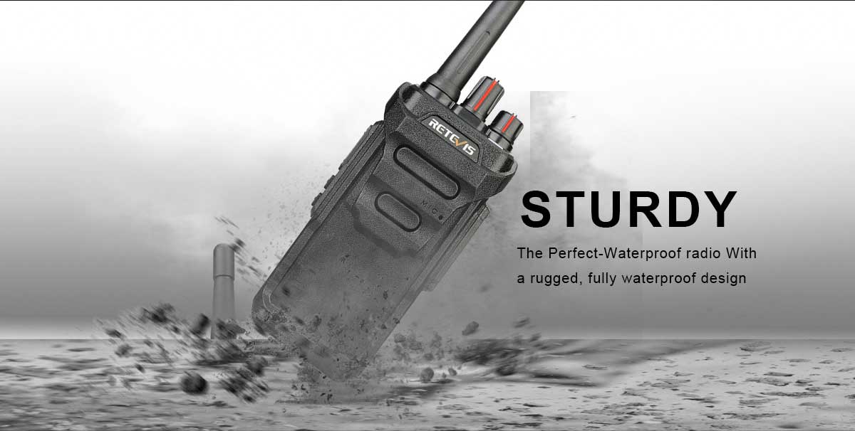 Retevis RT48 rugged business two-way radio with belt clip for construction sites