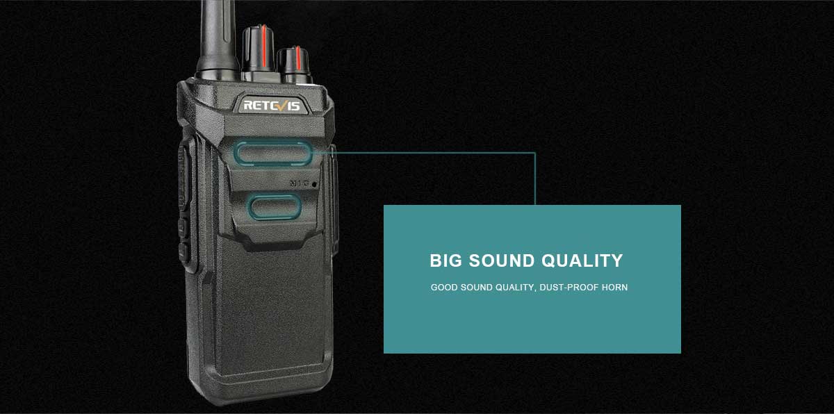 Retevis RT48 FRS business radio delivering clear sound in noisy warehouse
