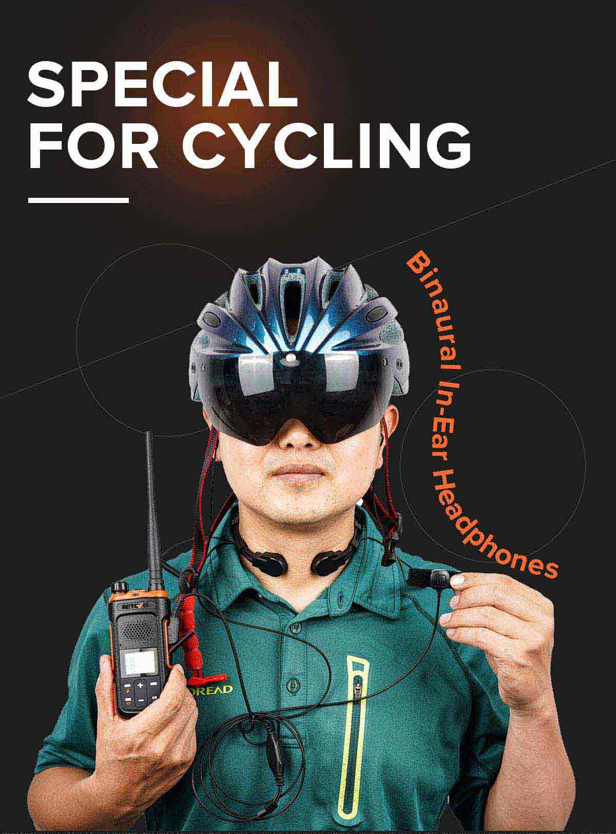 Dual Ear Headset：Both ears receive the voice at the same time, not only the voice is clear, but the volume required is smaller, which is conducive to protecting hearing.  The single ear headset, one side of the ear with the ear headset receives the voice, the other side of the ear receives the interference of ambient noise, which requires a large volume to hear clearly.