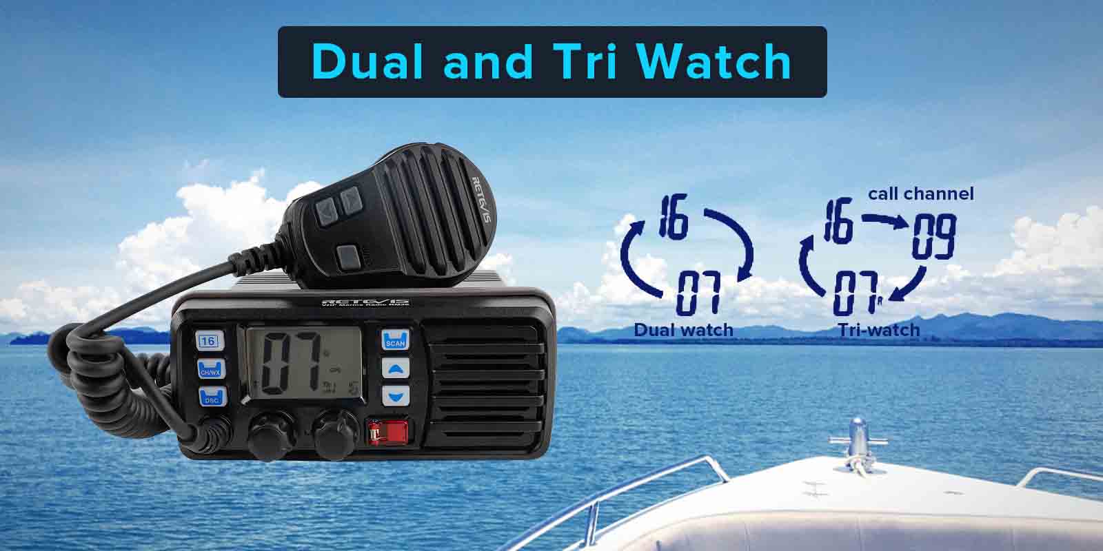RM20 marine vhf radio dual band  and TRI Band
