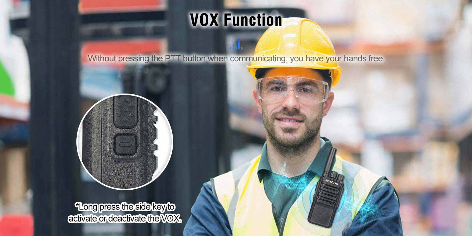 Retevis NR10 Noise Canceling Two Way Radio has VOX function Retevis NR10 Noise Canceling Two Way Radio has VOX function