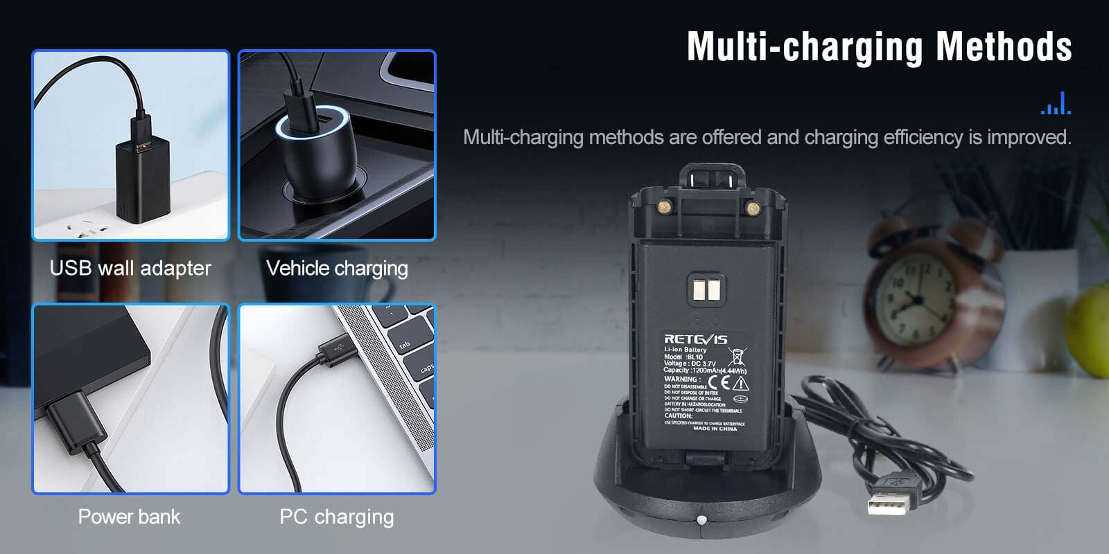 Retevis NR10 Noise Canceling Two Way Radio support multi-charging methods Retevis NR10 Noise Canceling Two Way Radio support multi-charging methods Retevis NR10 Noise Canceling Two Way Radio support multi-charging methods