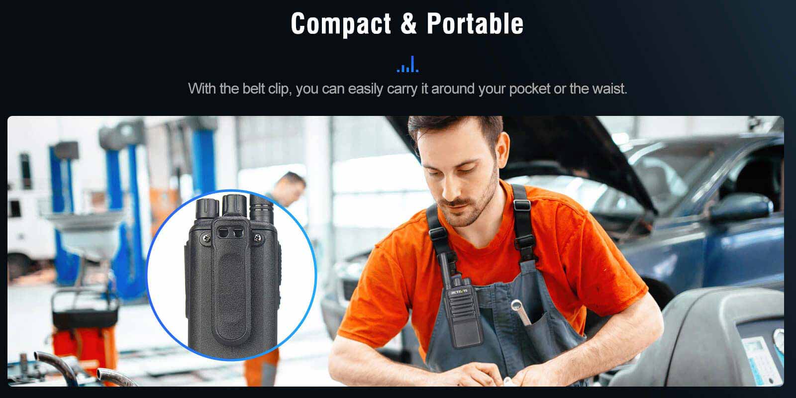 Retevis NR10 Noise Canceling Two Way Radio is compact and portable Retevis NR10 Noise Canceling Two Way Radio is compact and portable
