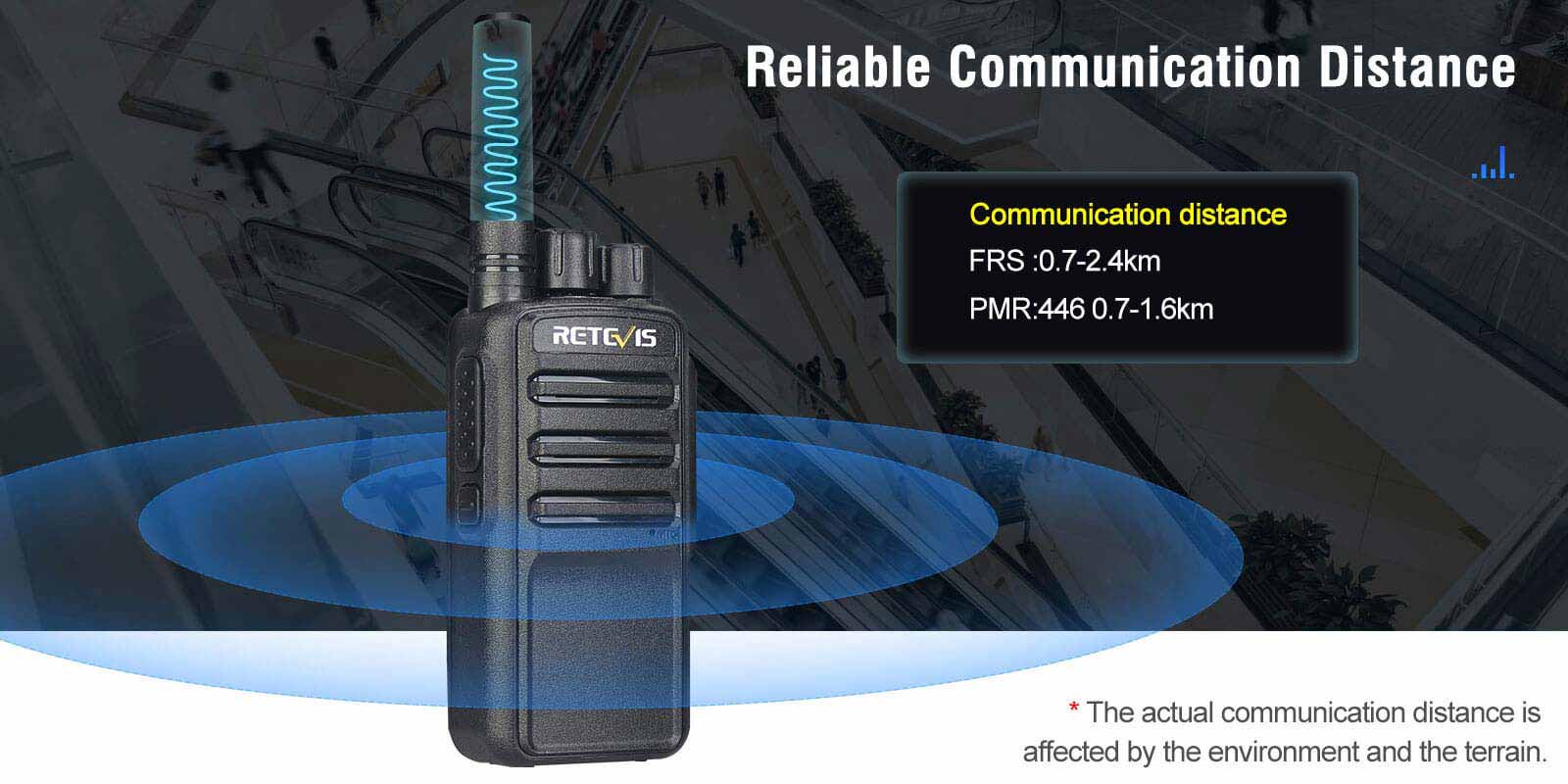 Retevis NR10 Noise Canceling Two Way Radio provides reliable communication distance Retevis NR10 Noise Canceling Two Way Radio provides reliable communication distance