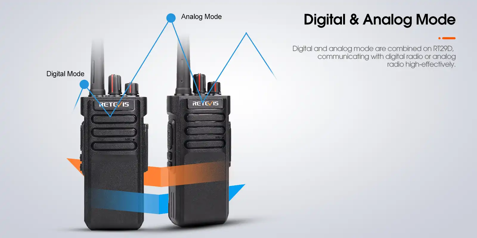 Retevis RT29D DMR radio with digital and analog modes
