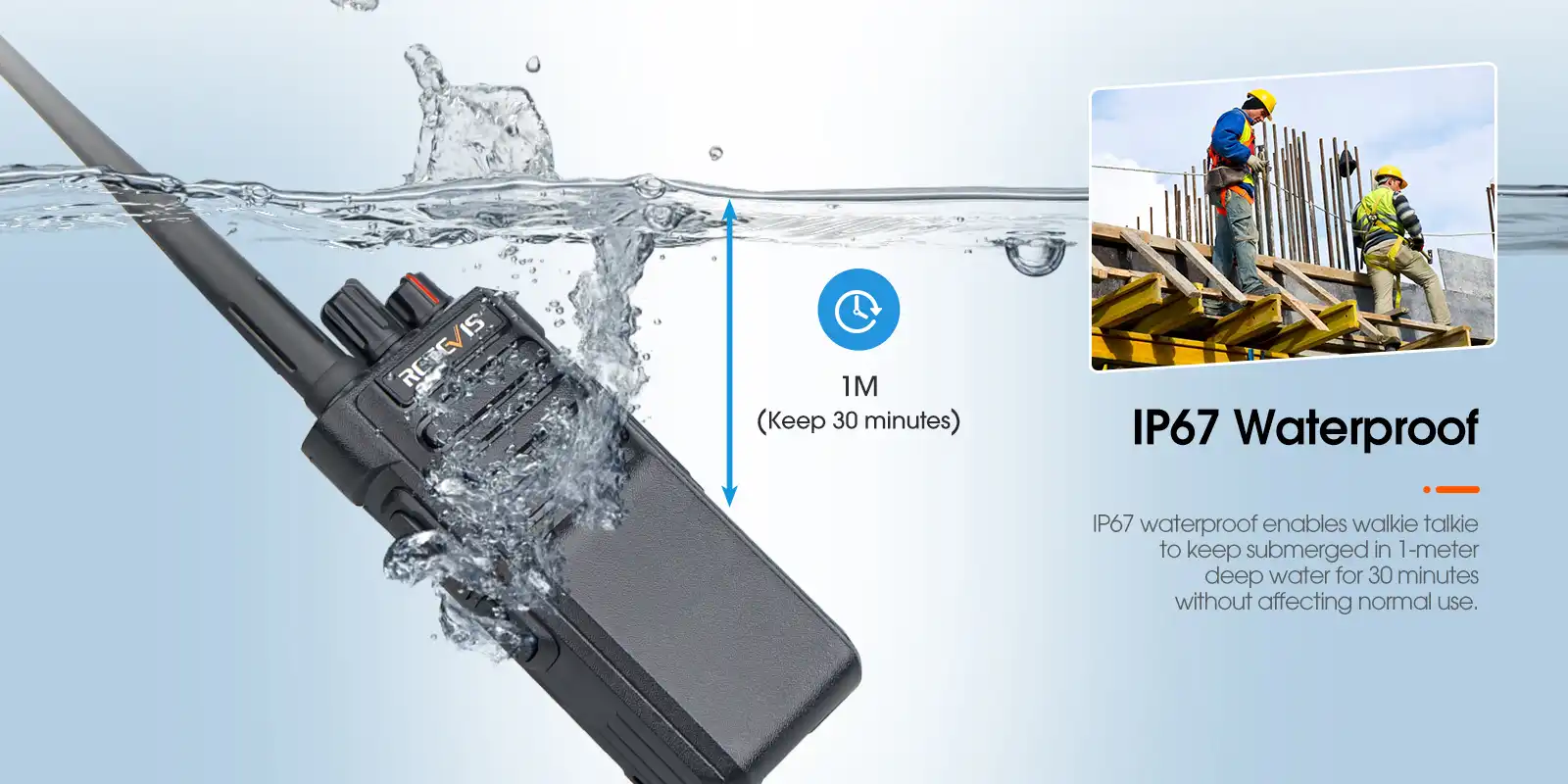 Retevis-RT29D-UHF-High-Power-DMR-Radio-IP67-Waterproof Retevis RT29D DMR radio with IP67 waterproof