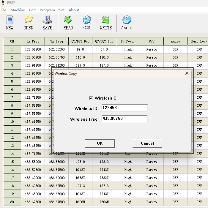 retevis RB37 WIRELESS COPY