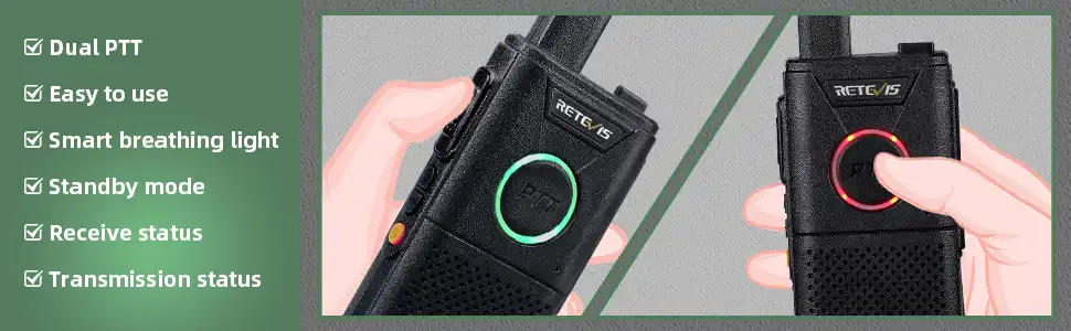 Retevis RT18 Ultra Thin Dual PTT Walkie Talkies Rechargeable Portable FRS Two-Way Radios Retevis RT18 Ultra Thin Dual PTT Walkie Talkies Rechargeable Portable FRS Two-Way Radios