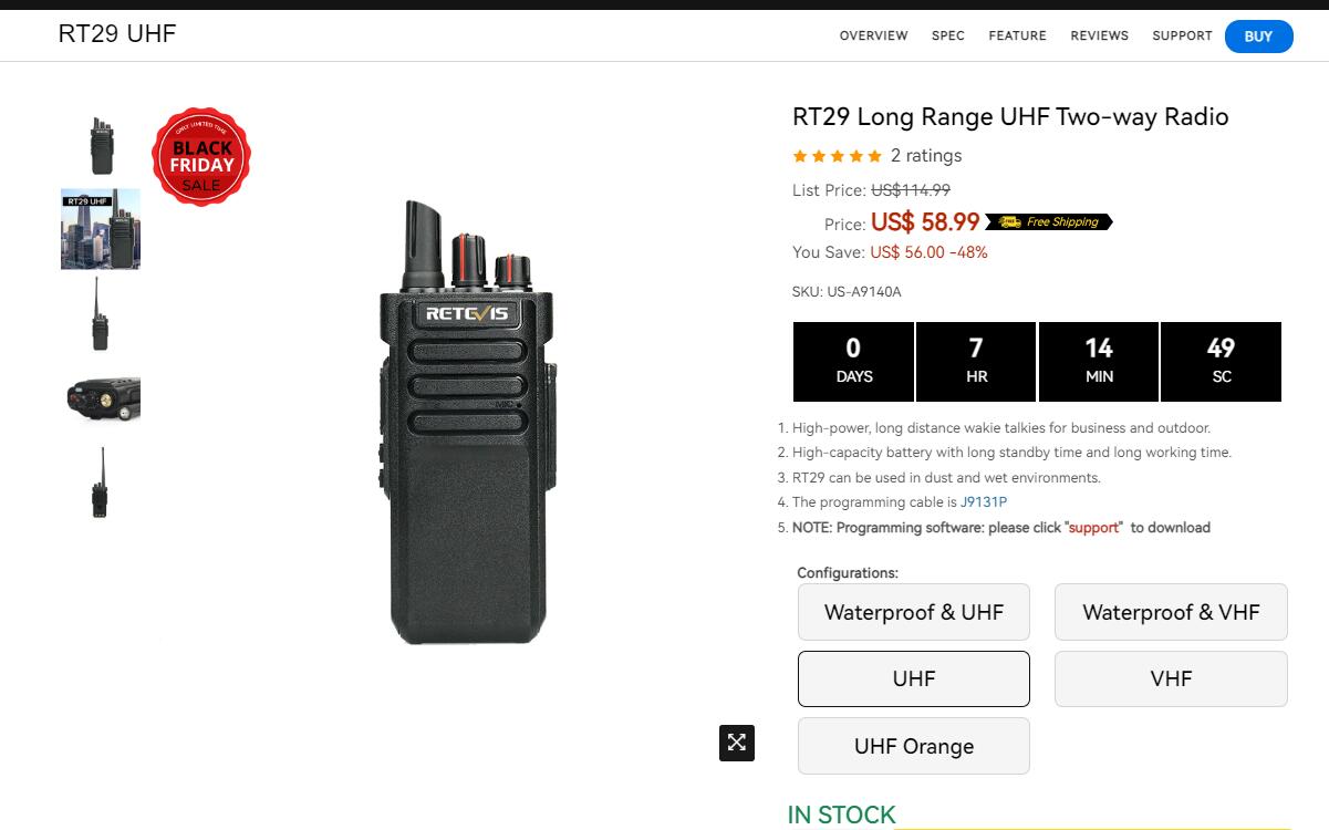 retevis accessories Rt29 Longe Range Radio