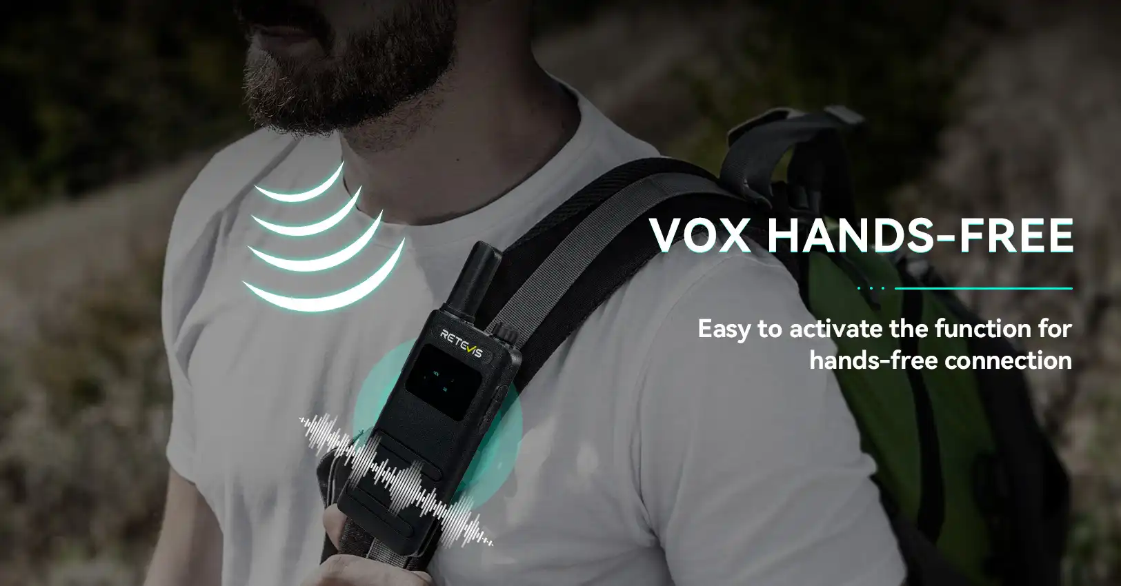 Retevis B3S/B63S Portable Walkie Talkie with VOX Hands Free