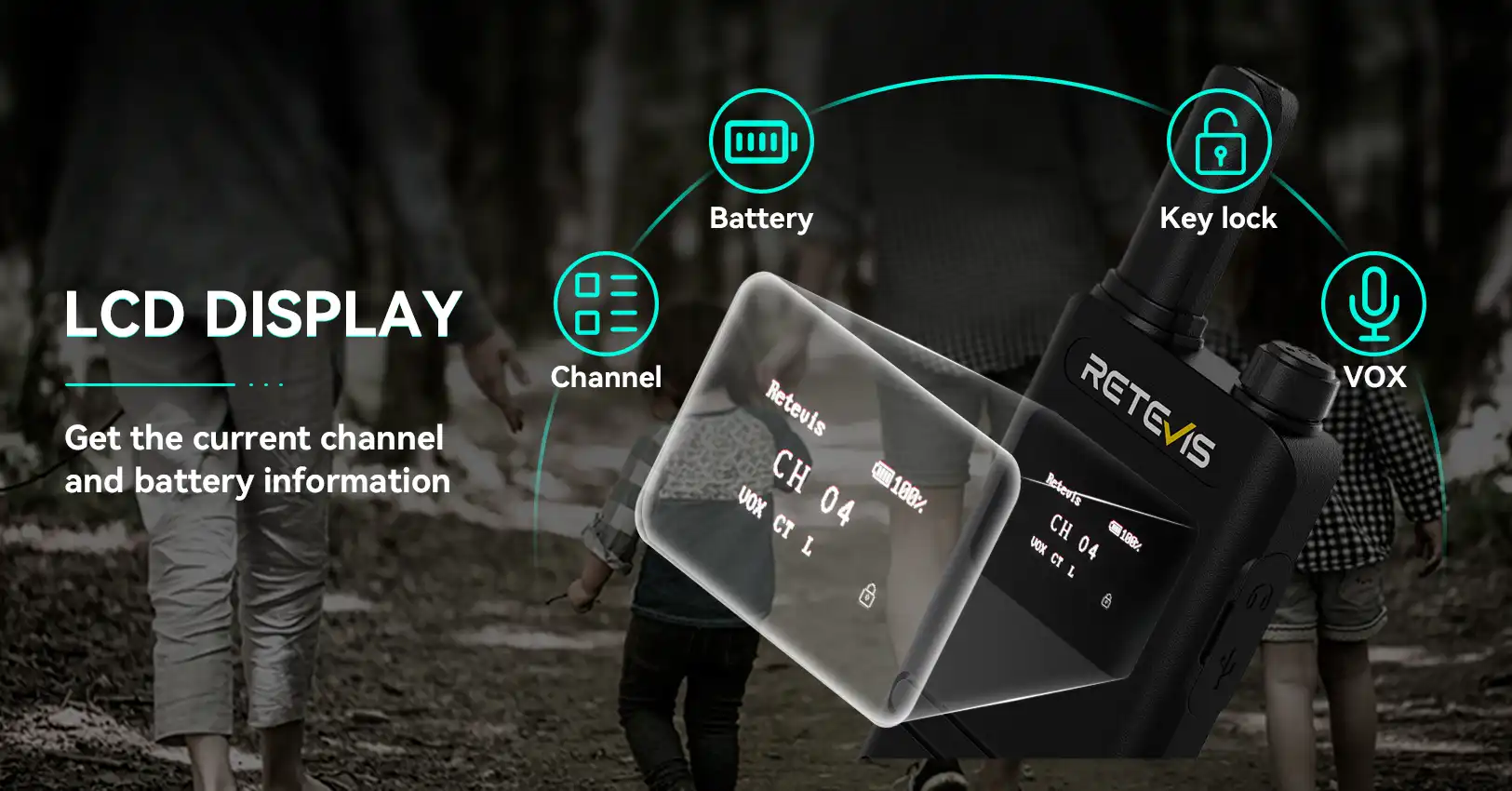 Retevis B63S PMR446 Ultra Slim Walkie Talkie with LCD Display