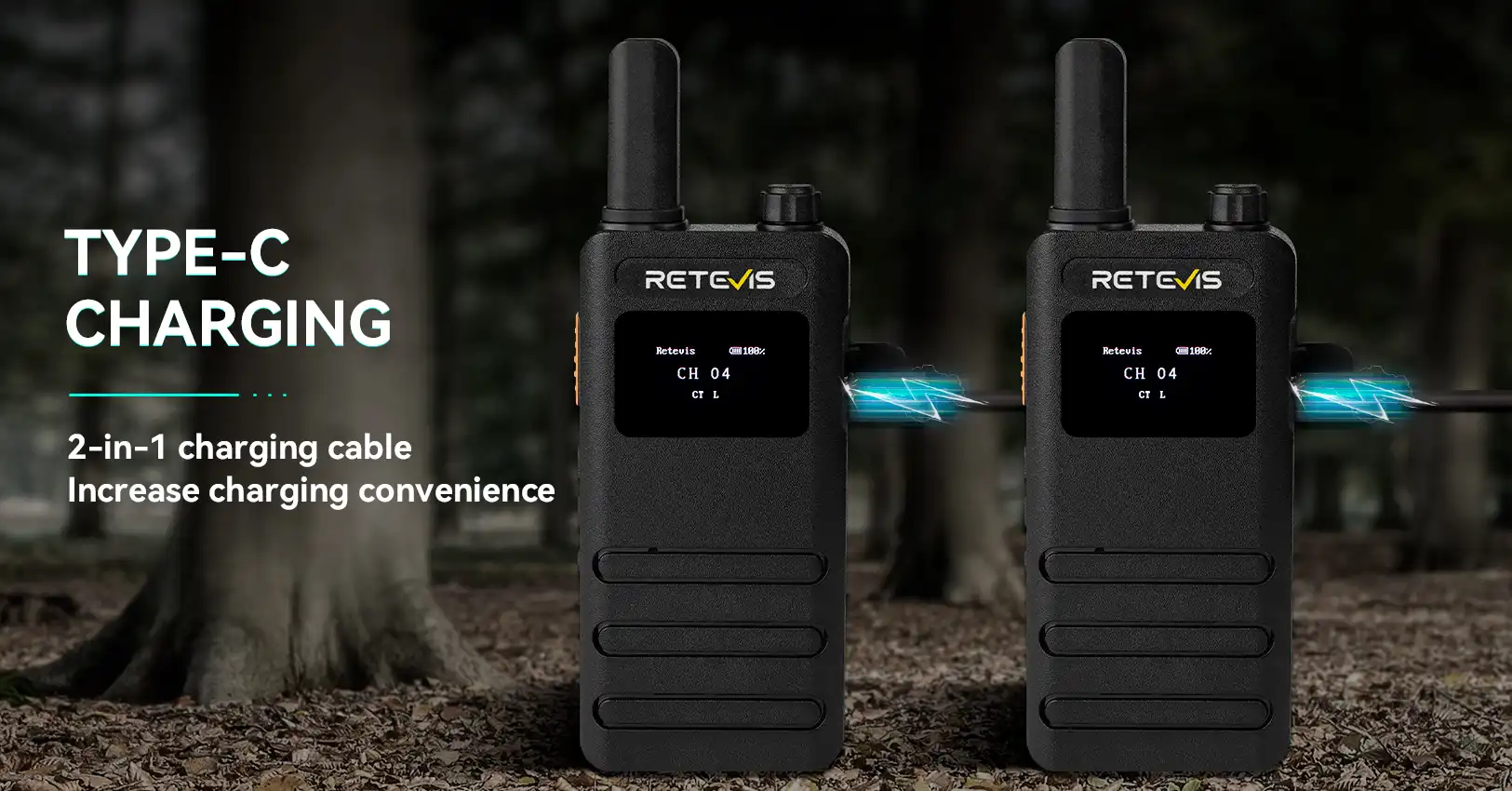 Retevis B63S PMR446 Ultra Slim Walkie Talkie Type C Charging