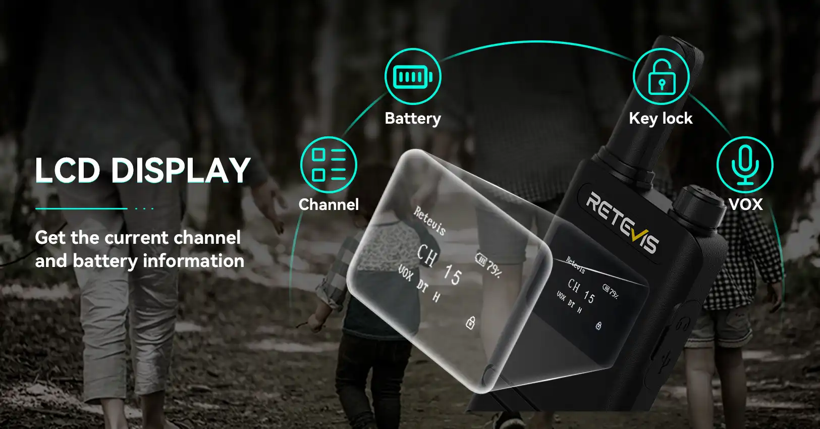 Retevis B3S FRS Ultra Thin Walkie Talkie with LCD Display Retevis B3S FRS Ultra Thin Walkie Talkie with LCD Display