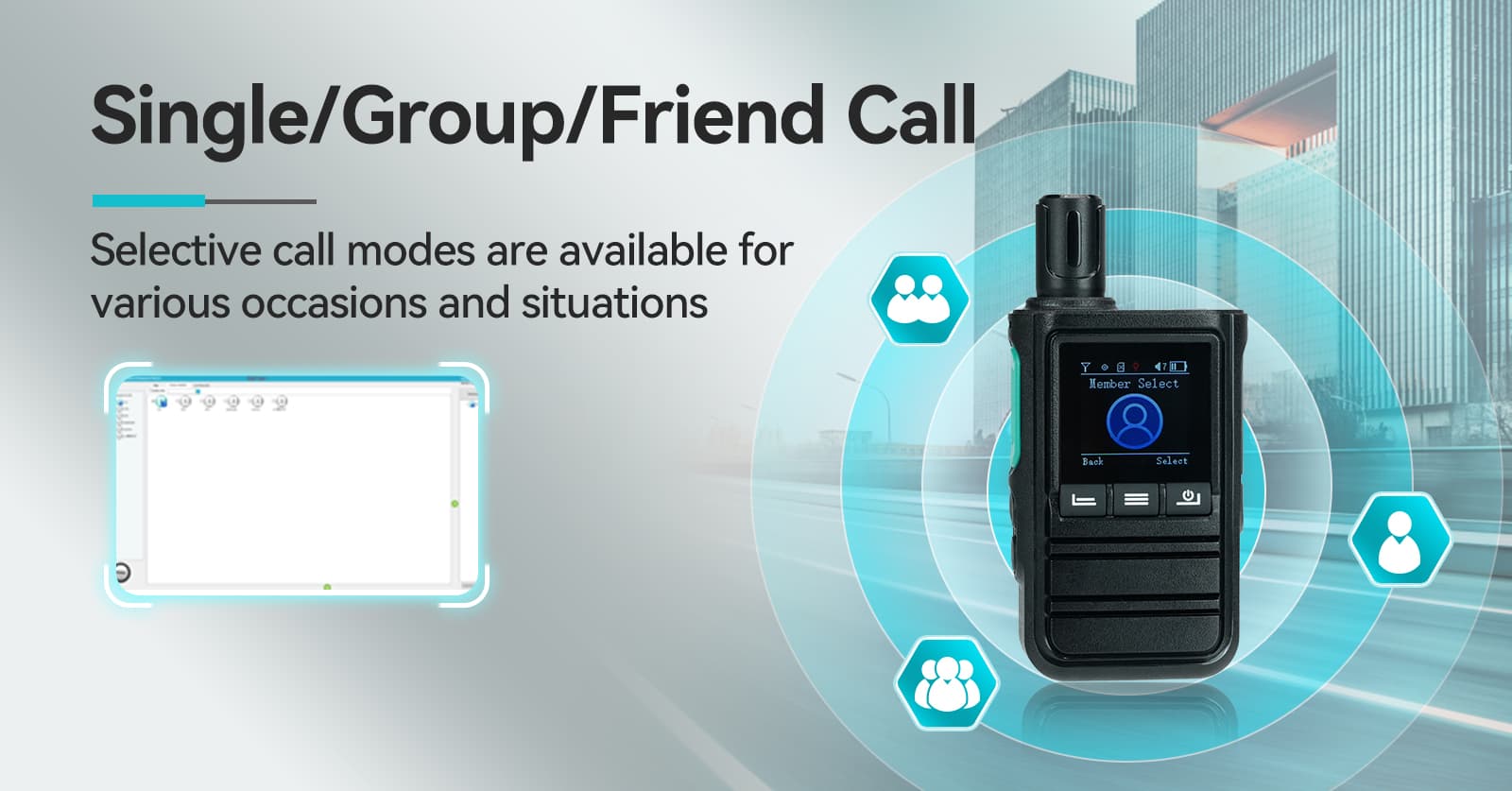 3 call modes on POC walkie talkie Retevis L61