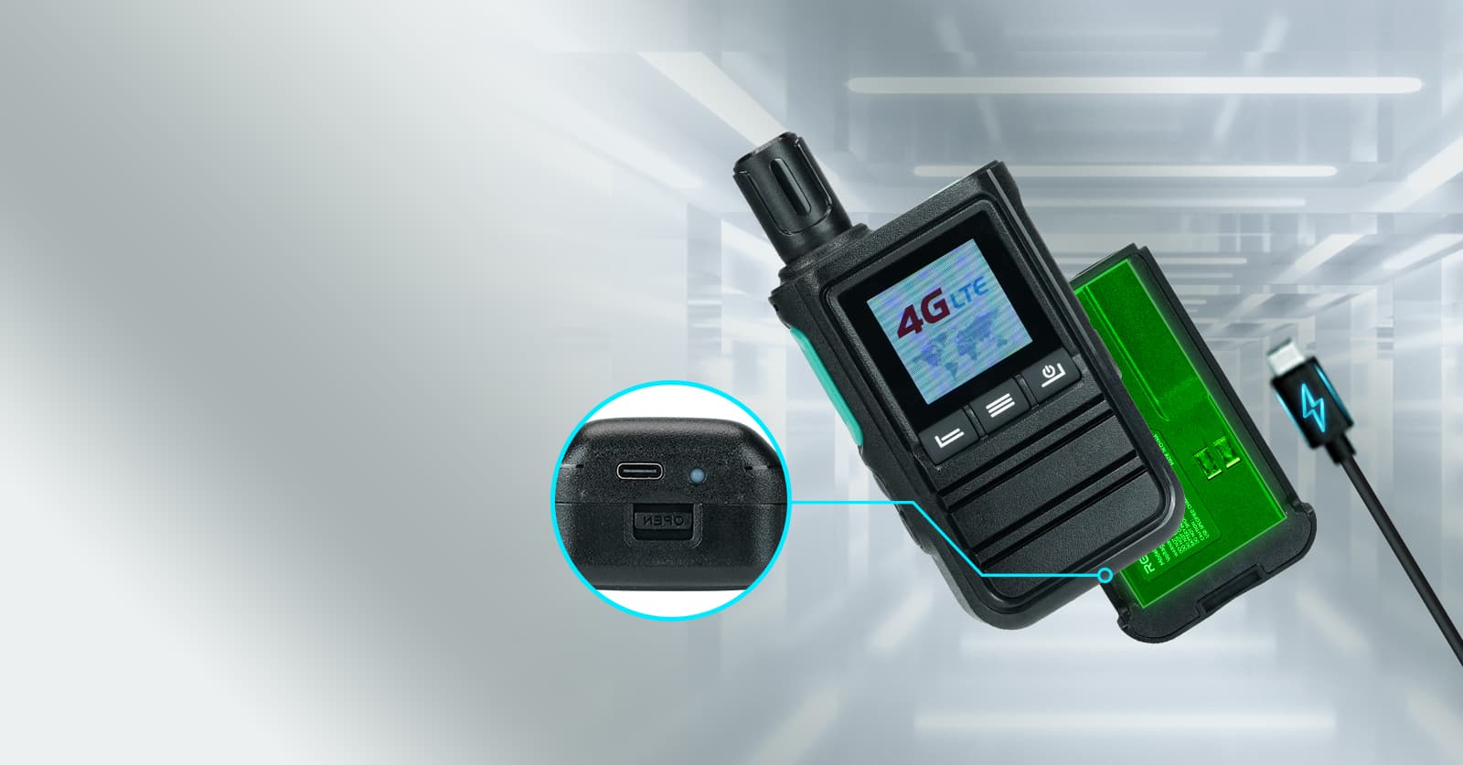type-C on Retevis L61 network 4G POC radio