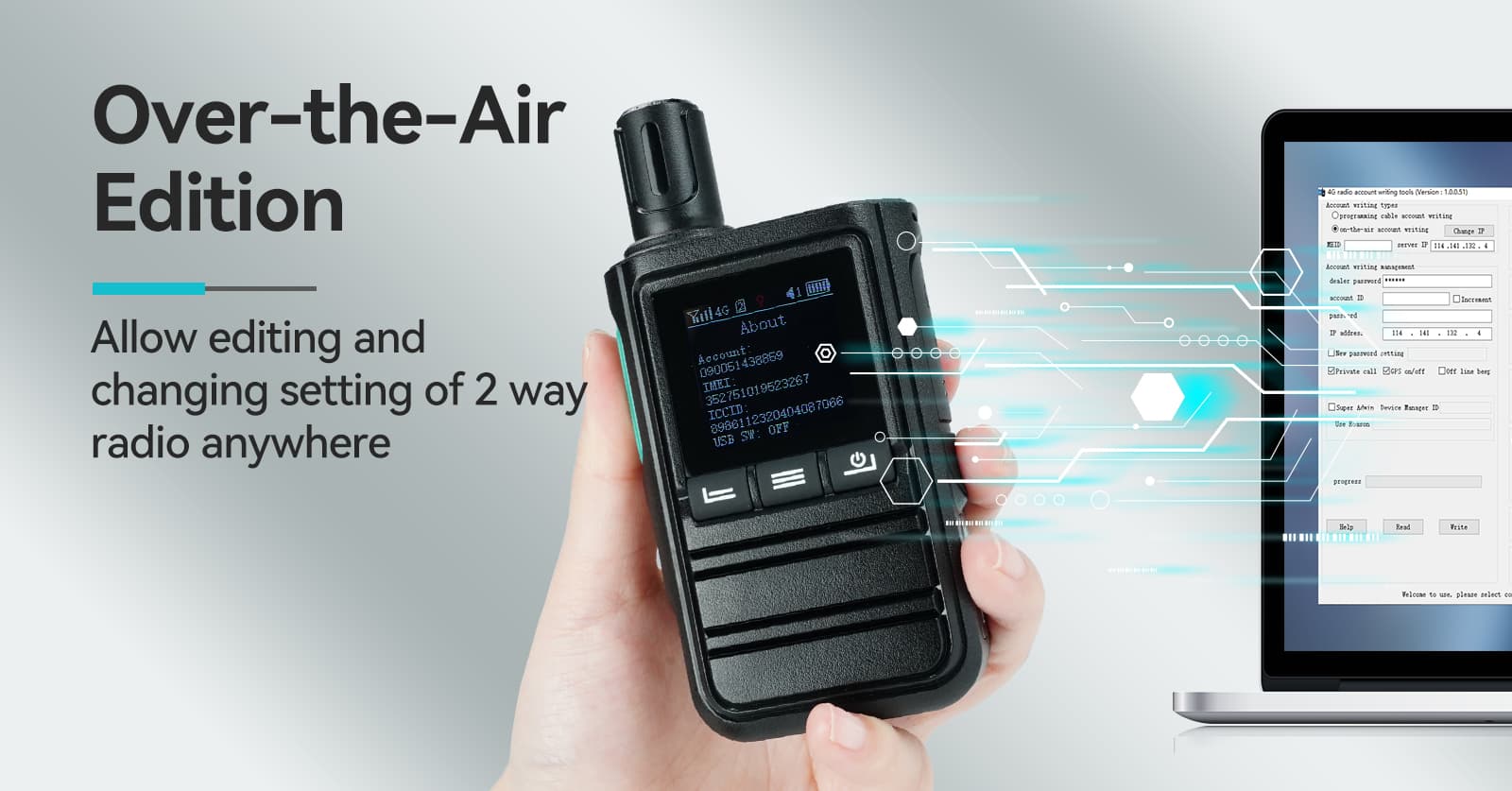 L61 POC walkie talkie can be programmed over the air