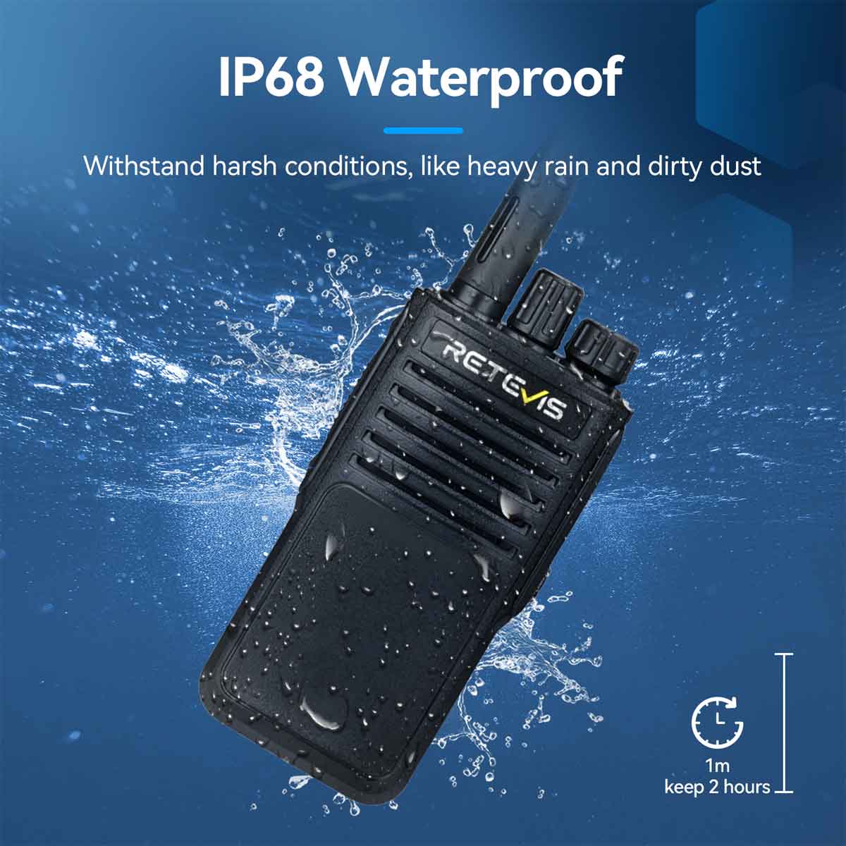 retevis P62 long range waterproof radio U/V dual band handheld radio