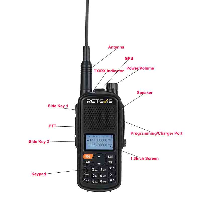 Retevis A1 dual band ham radio buttons