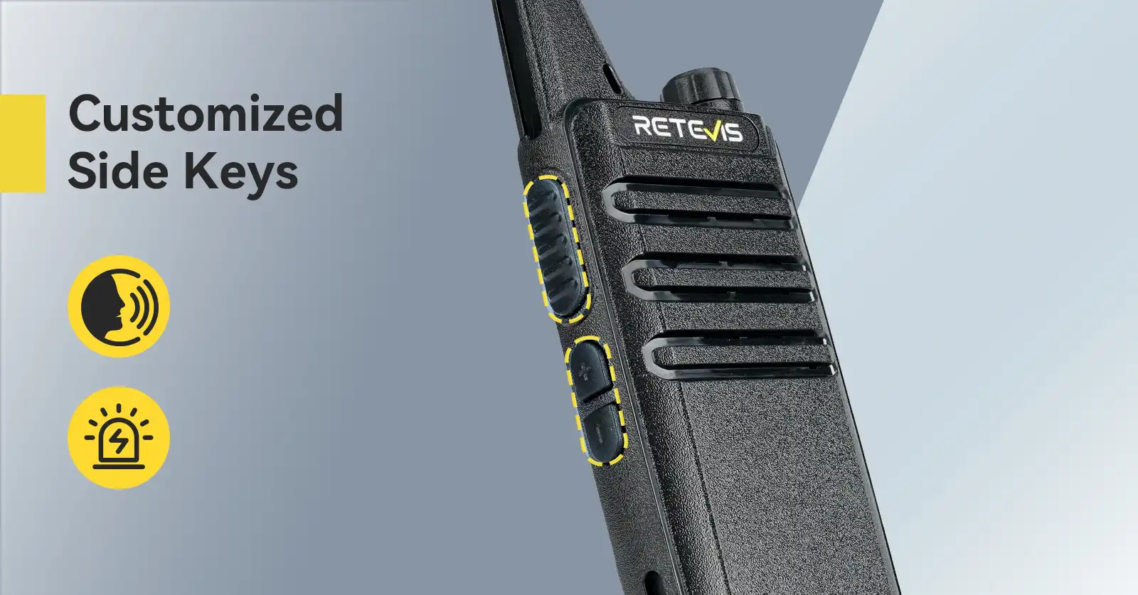 Retevis RT622 Walkie Talkie Side Keys