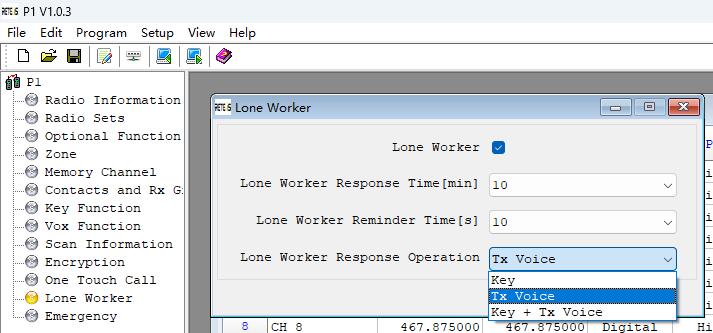 retevis p1 dmr radio with lone worker P1 lone worker function