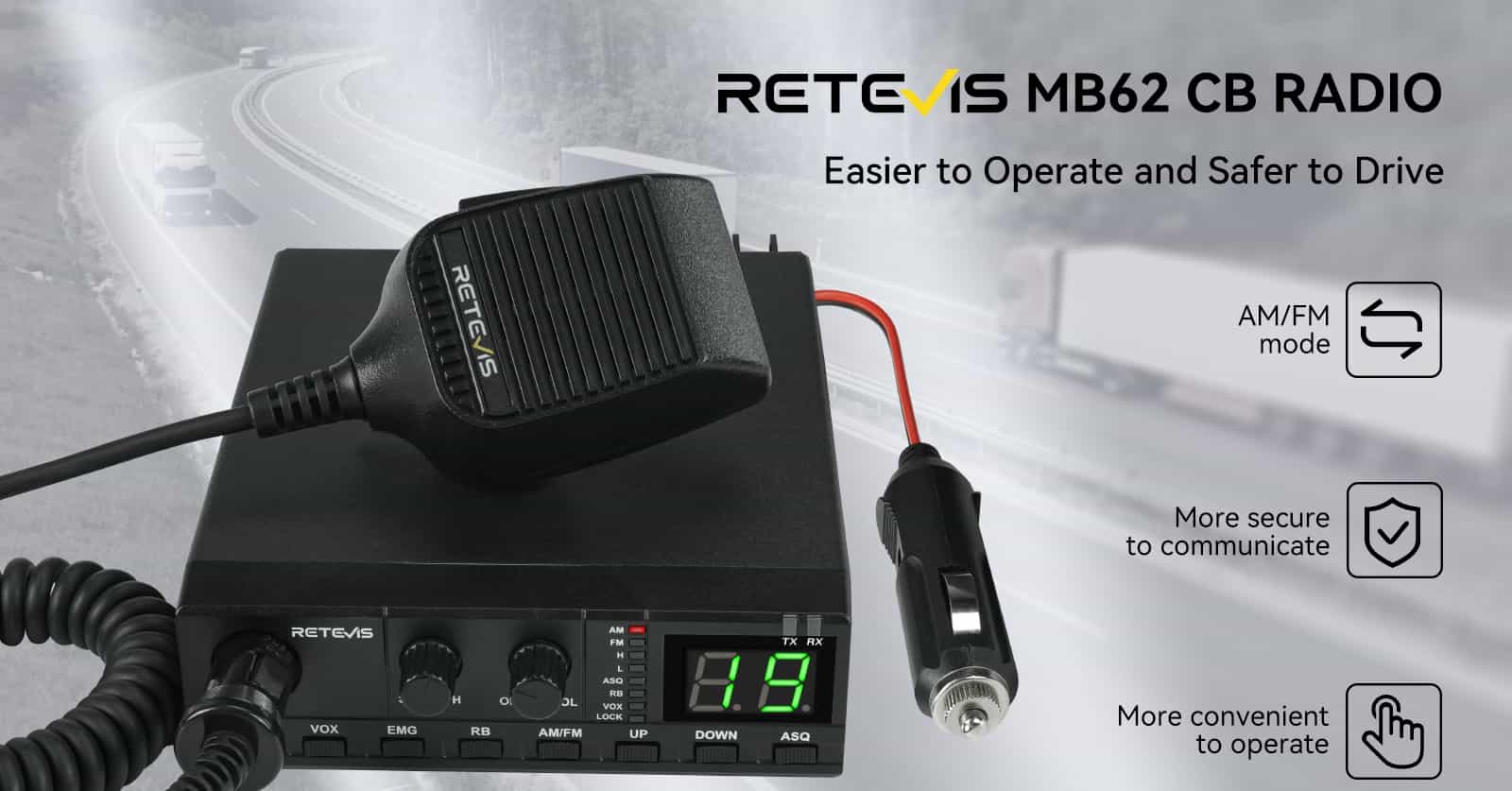 Retevis MB62 40-Channel 4W CB Mobile Radio