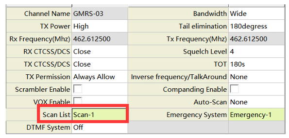 scanning function Retevis ha1g radio scanning function