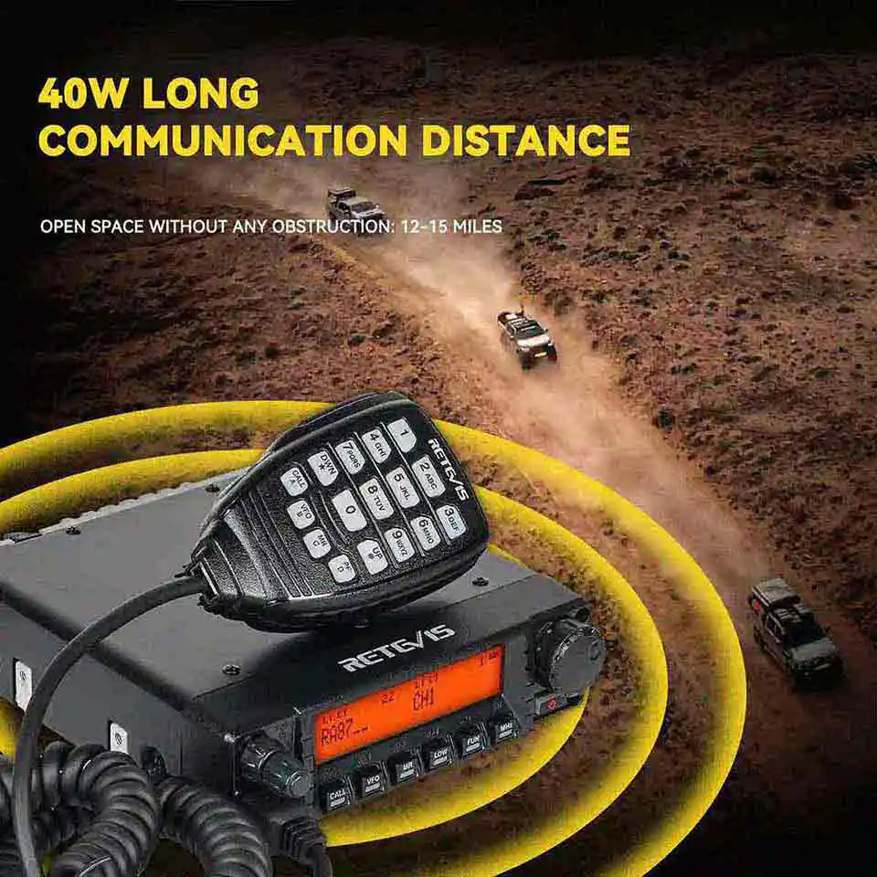 RA87 40W GMRS Mobile Radio with Dual Band NGP Antenna