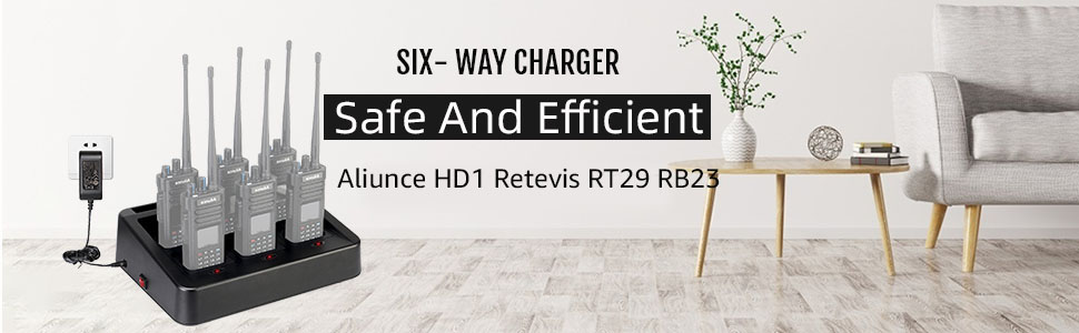 RTC29 Six-Way Charger Multi Unit Charger For Retevis RT29 and Ailunce HD2