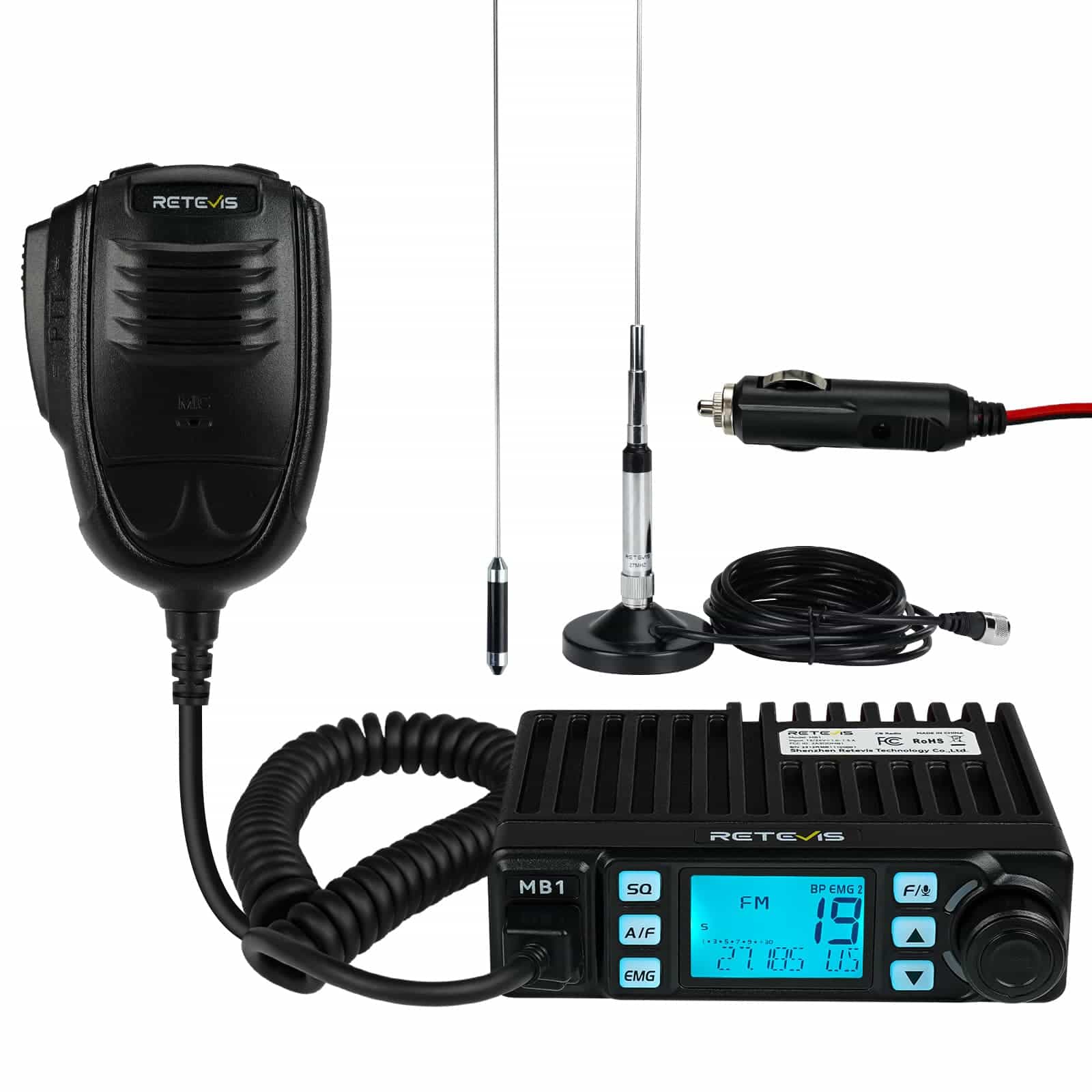 MB1 4W Black MINI Dual-Mode CB Mobile Radio With Antenna MB1 4W Black MINI Dual-Mode CB Mobile Radio With Antenna