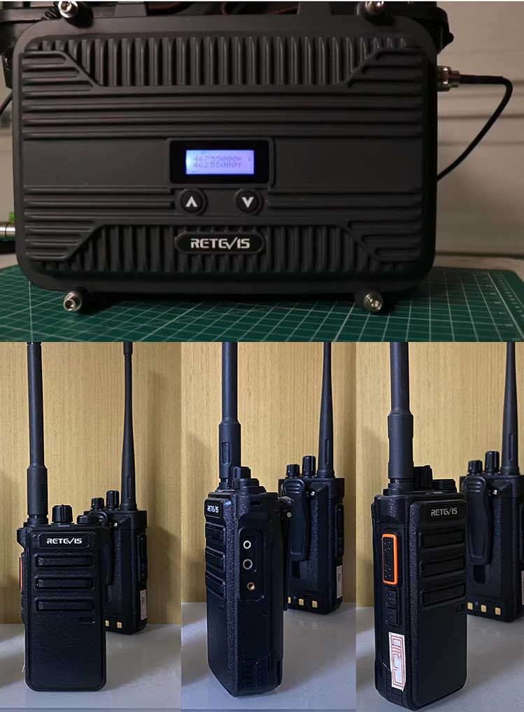 RT97S GMRS Repeater And RB26 6 Pack With Six Way Multi-Unit Charger