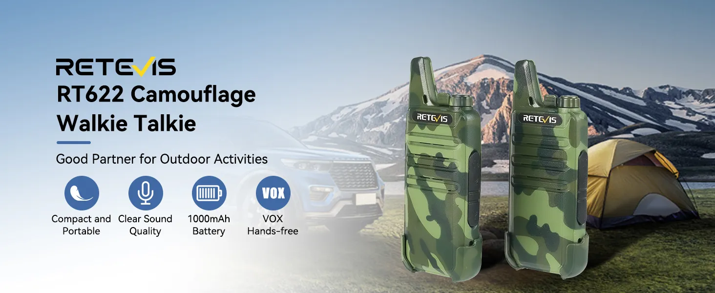 Retevis RT622 Lightweight PMR446 Two Way Radio Camo Color Retevis RT622 Lightweight PMR446 Two Way Radio Camo Color
