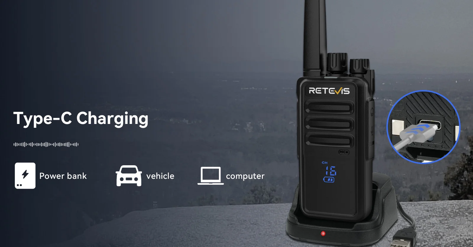 Retevis RT68H Walkie Talkie with Type C Port Retevis RT68H Walkie Talkie with Type C Port