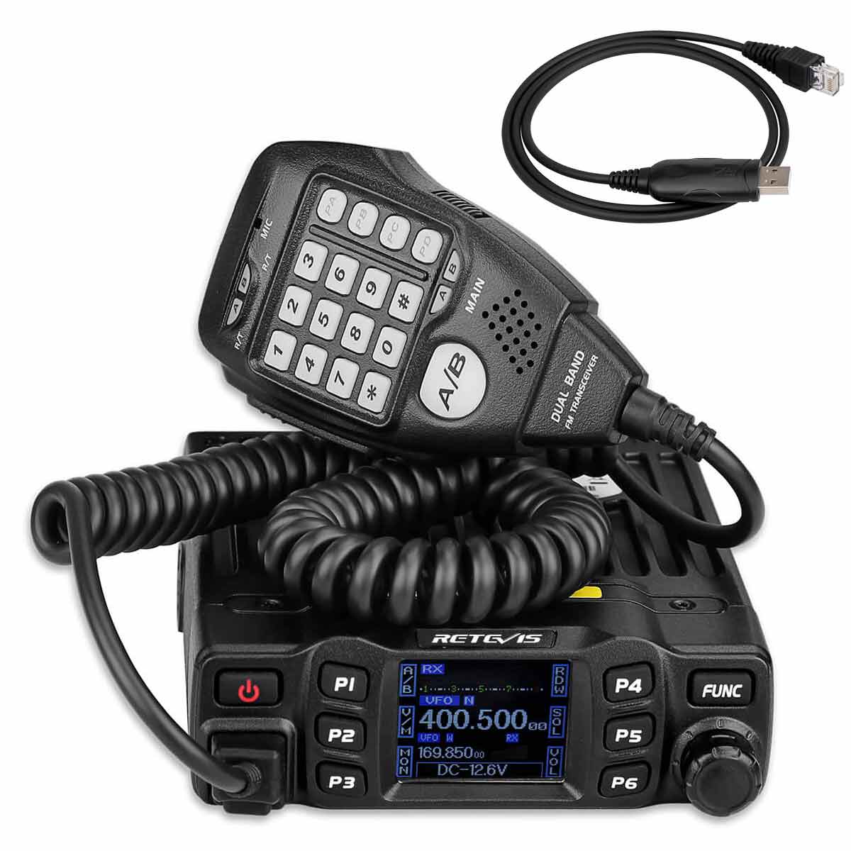 retevis rt95 25w dual band mobile radio with program cable retevis rt95 25w dual band mobile radio with program cable