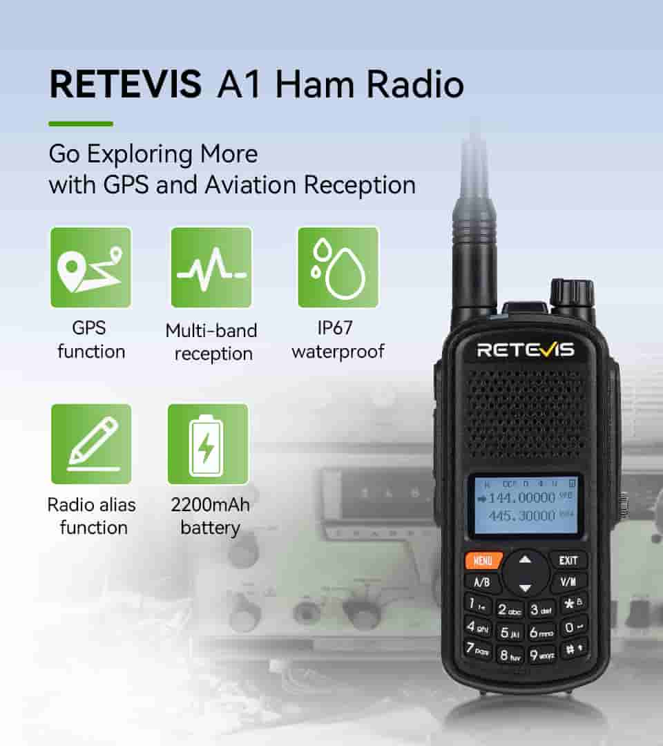 Retevis A1 5W GPS Dual Band Analog Walkie Talkie Retevis A1 5W GPS Dual Band Analog Walkie Talkie