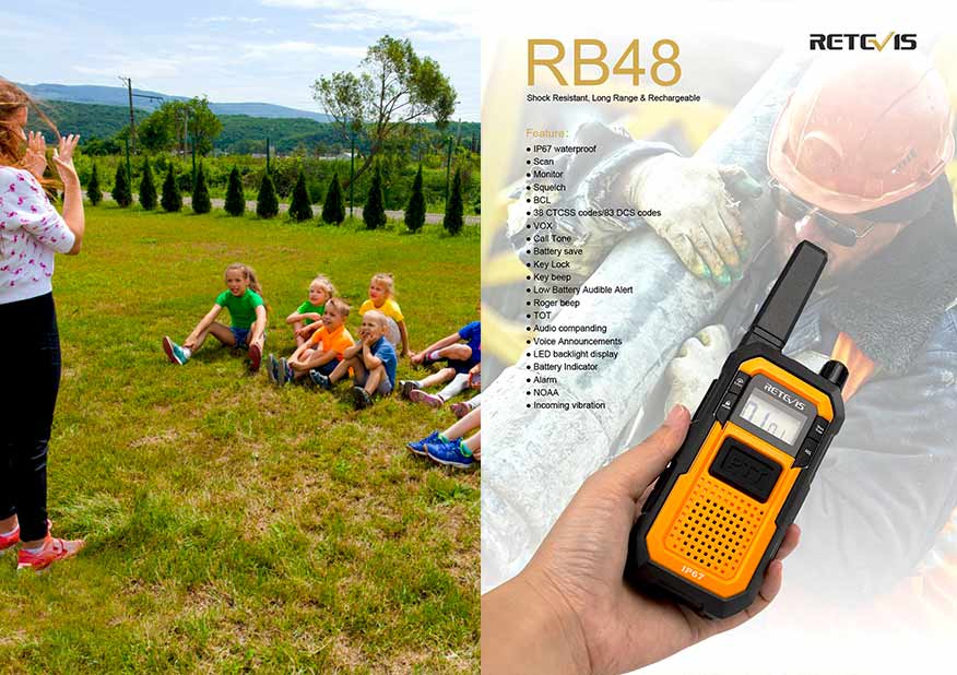 RB48 Waterproof Heavy Duty &nbsp;License-free Walkie Talkies