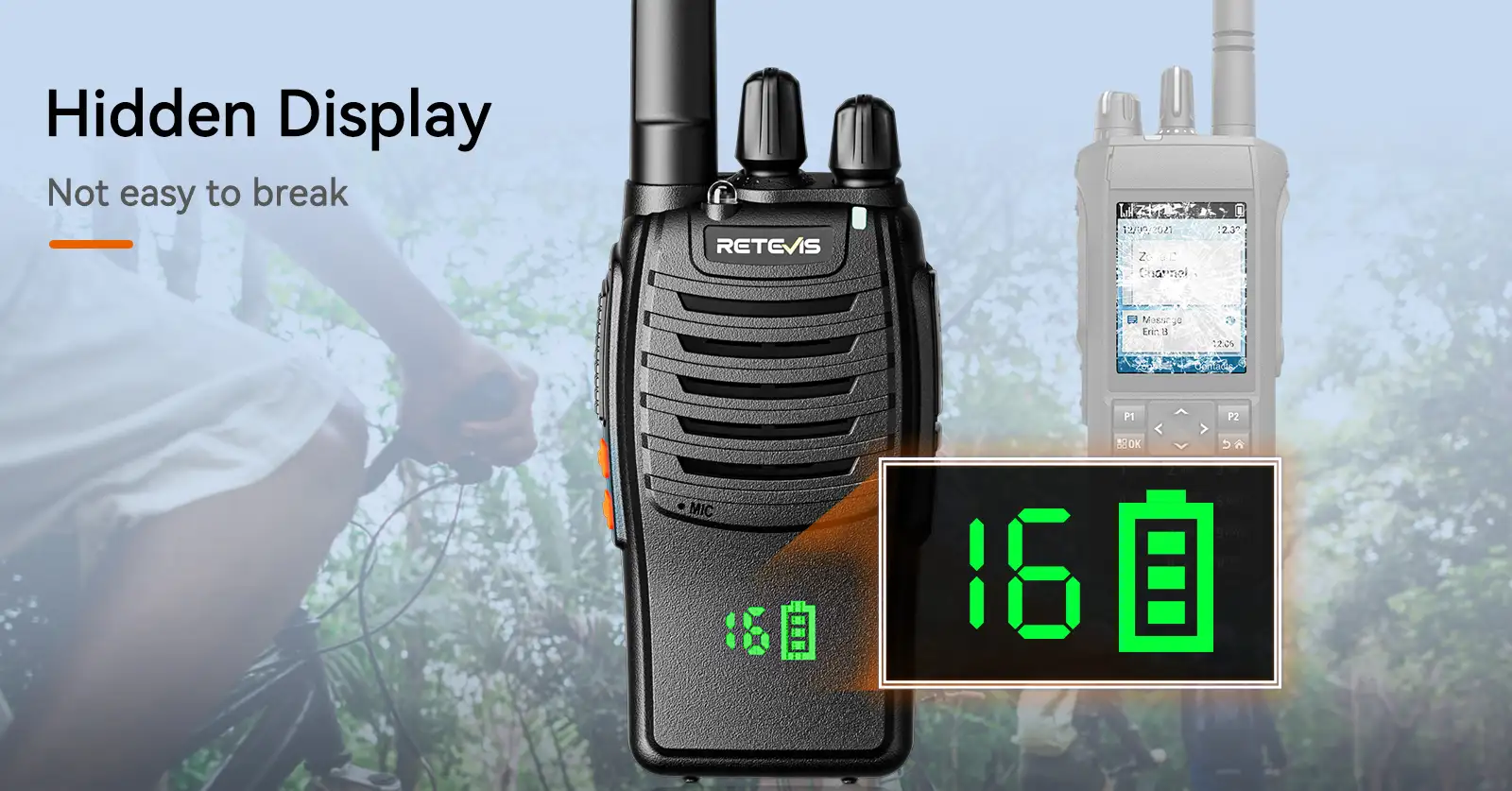 Retevis H777H License Free Walkie Talkie with Hidden Display
