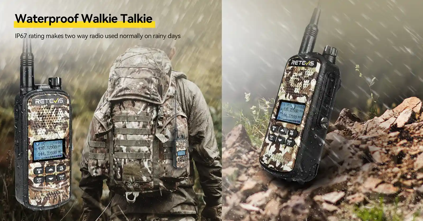 Retevis EZTalk 62 IP67 Waterproof Dual Band Radio
