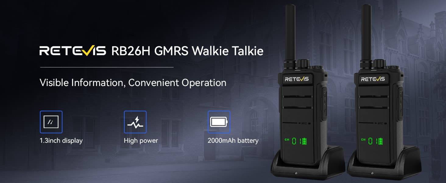 RETEVIS RB26H HIDDEN DISPLAY GMRS HANDHELD RADIO