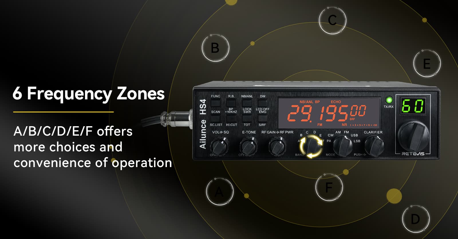 Ailunce HS4 10-meter radio supports 6 modes of operation