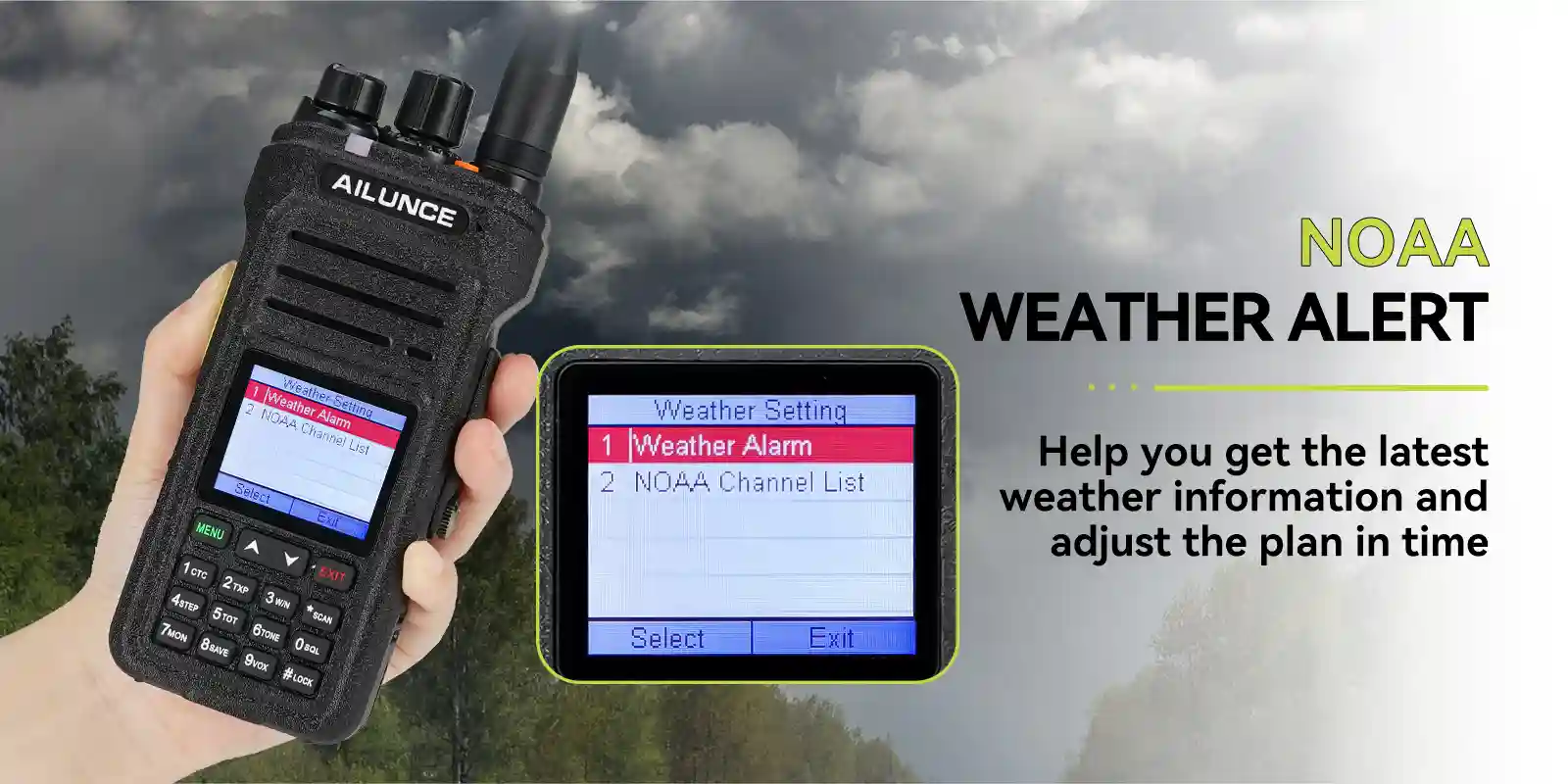 Retevis Ailunce IP67 Waterproof GMRS Radio with NOAA Weather Alert