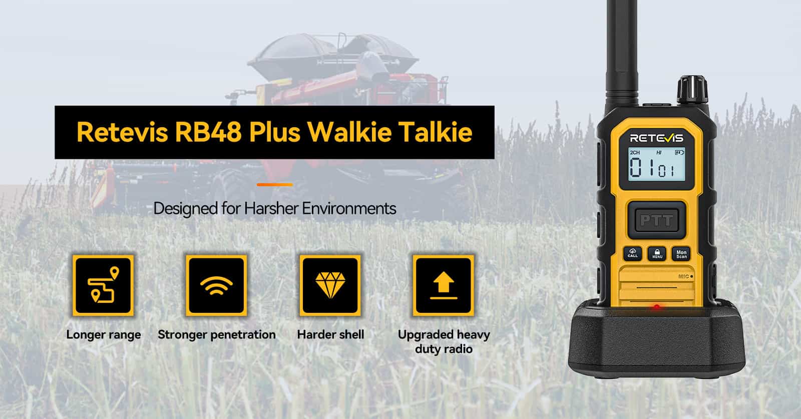 Retevis RB48P GMRS Waterproof Heavy Duty Walkie Talkies