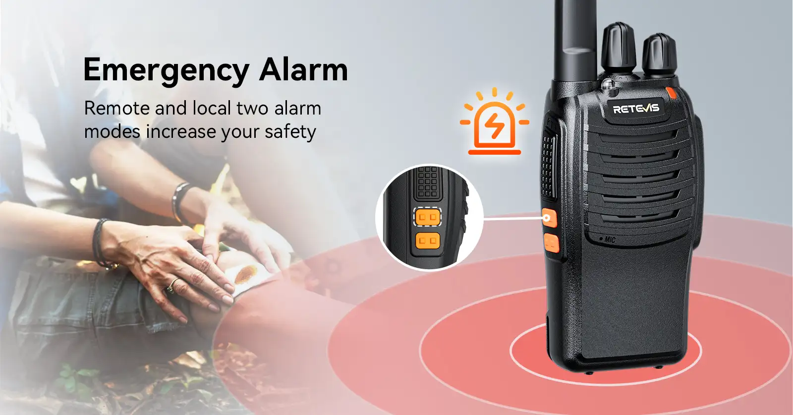 Retevis H777 portable radio emergency alarm Retevis H777 portable radio emergency alarm