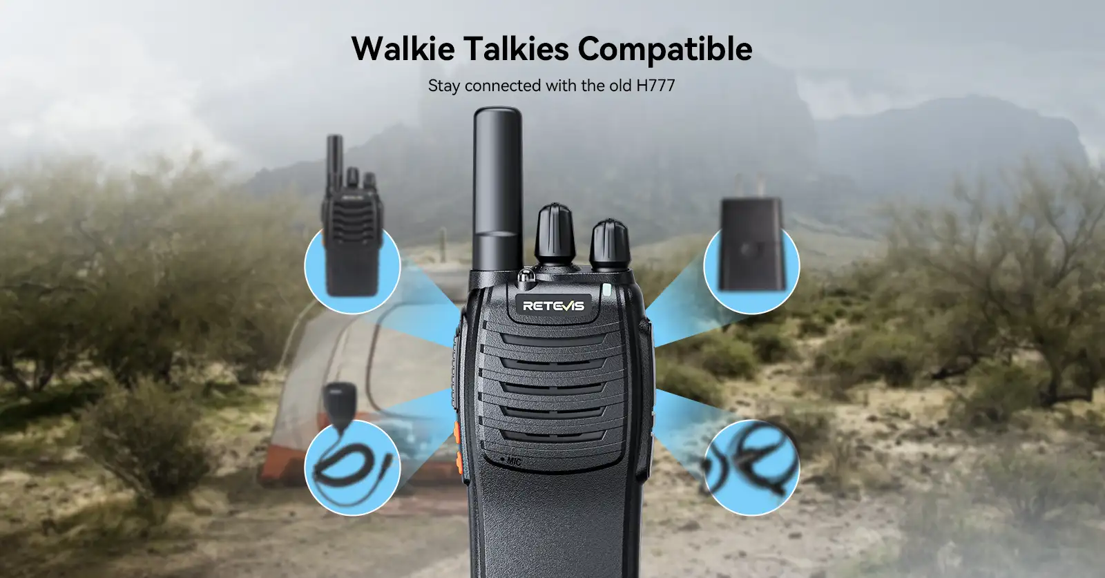 Retevis H777 portable radio is compatible with other FRS radios Retevis H777 portable radio is compatible with other FRS radios