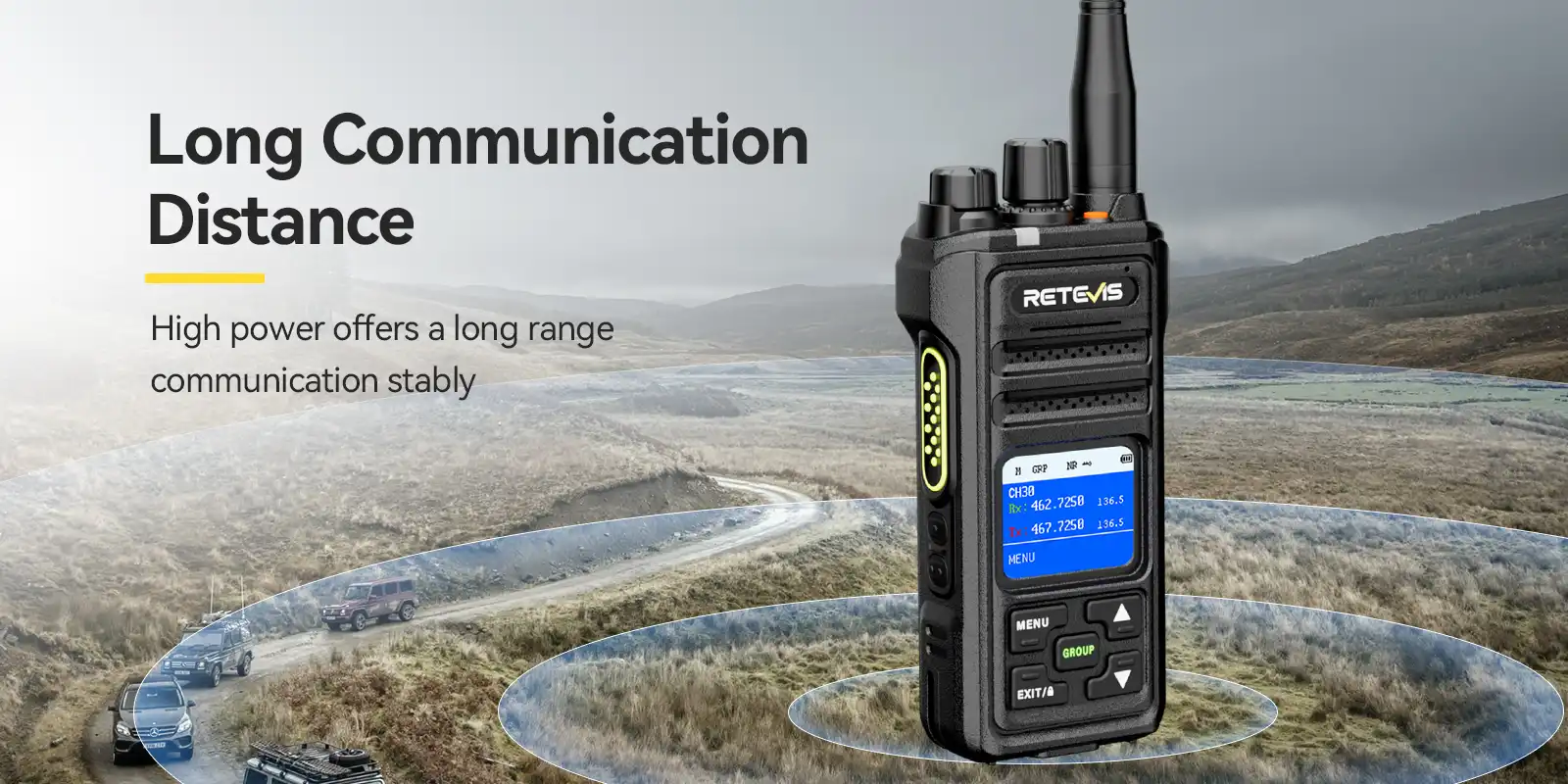 gmrs radio for long distance Retevis NR30S long range GMRS radio with 10W high power for large sites