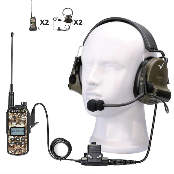 Retevis EZTalk 2 GMRS Two Way Radio for Hunting with Headsets