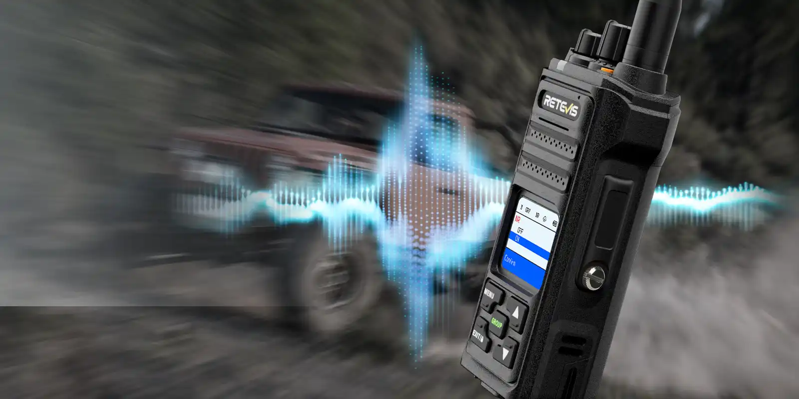 nr30s gmrs two way radio with noise cancelling Retevis NR30S GMRS radio with two-way AI noise reduction for loud workplaces
