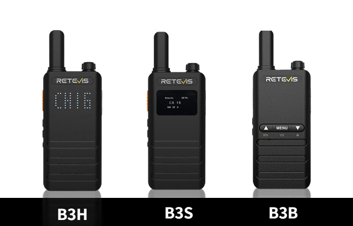 Retevis B3H, B3S and B3B Ultra Slim Walkie Talkies Retevis B3H, B3S and B3B Ultra Slim Walkie Talkies