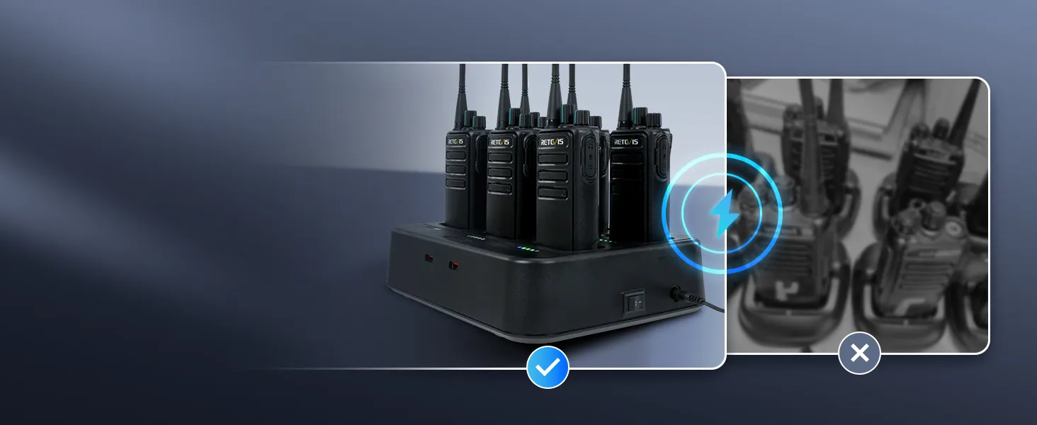 Retevis RB29 Heavy Duty Walkie Talkie 6 Way Charger