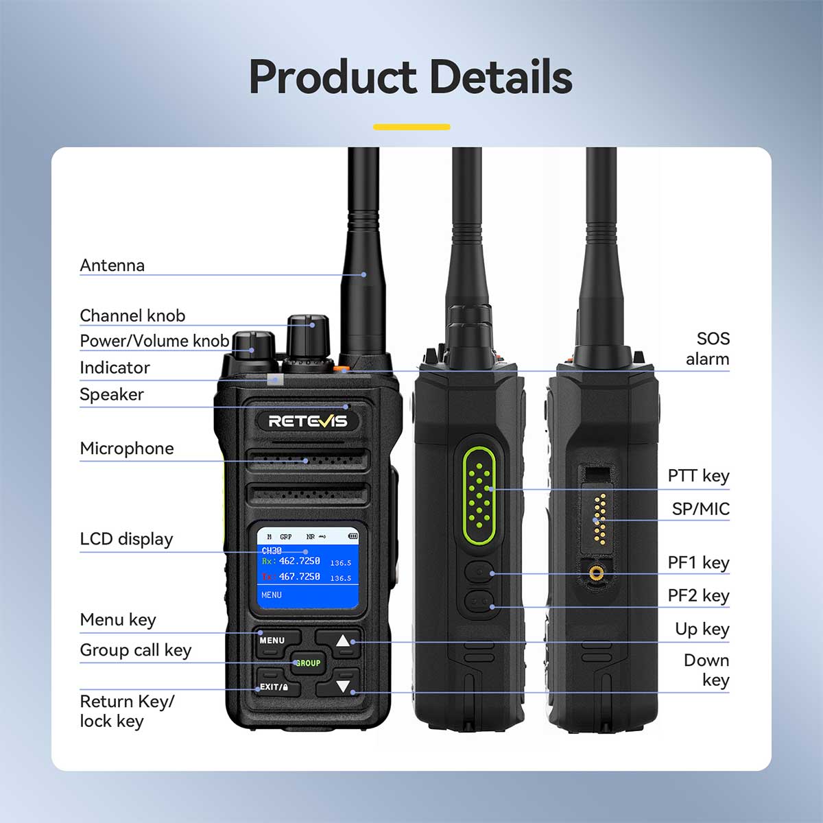 retevis nr30s noise reduction walkie talkie