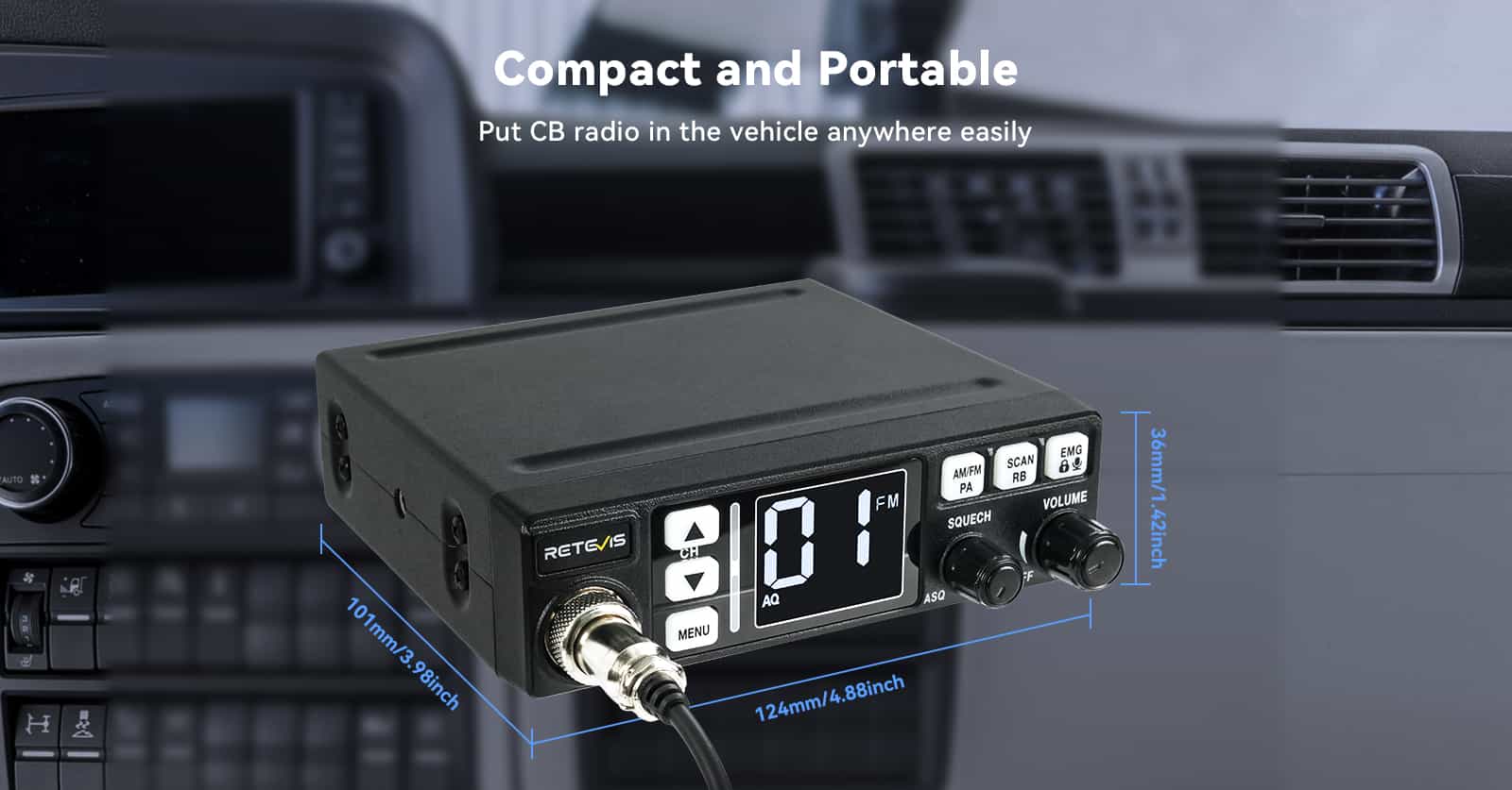 Retevis MB63 CB radio compact and portable